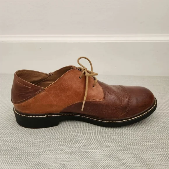 Olukai Walino Size 10 M Brown Leather Oxford Casual Lace Up Two Tone Men Shoes Olukai Walino Size 10 M Brown Leather Oxford Casual Lace Up  main image 2
